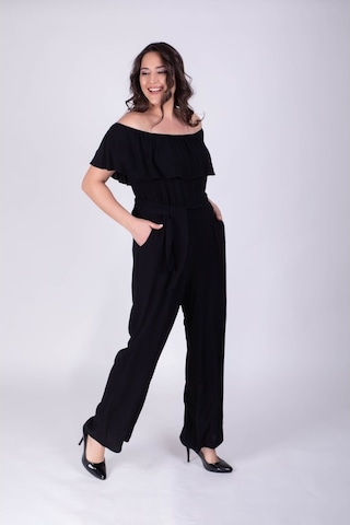 Myline Kadın Düşük Omuzlu Tulum 34397 Siyah