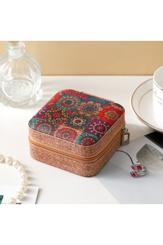 Youtek Vintage Seyahat Çantası Takı Organizatörü - Şık Ve Pratik Aksesuar Saklama Kutusu Çok Renkli
