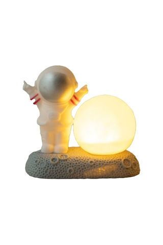 Uzay Adamı Ay Gece Lambası Dekoratif Sevimli Görünümlü Sıcak Işık Gece Başucu Lambası Yatak Odası Ön Altın Diğer