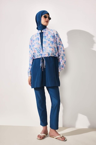 Defacto Regular Fıt Çiçekli 5li Burkini Mayo G7443ax26hsbe376 Mavi-be376