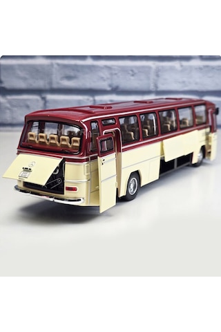 1:43 Ölçek Mercedes Benz O302 Otobüs Kırmızı/bej