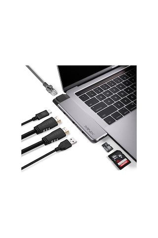 Minix NEO C-DHGR 2 x HDMI 4K 60 Hz USB-C PD 3.0 60 W USB 3.0 Çoklu Bağlantı Adaptörü