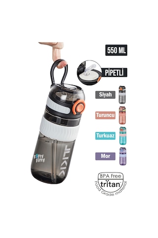 Tkk 550 Ml Pipetli Bpa İçermeyen Taşıma Kulplu Tritan Su Matarası Fftkk1016-550mlpipetli Pembe
