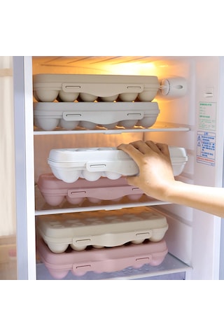Mufunye Pembe 12 Hücreli Yumurta Saklama Kutusu, Kırılmayı Önleyen Kapaklı Ve Klipsli, Stokta, Taze Tutucu, Soğutucuda Yığılabilir, Mutfak Düzenleyici Diğer