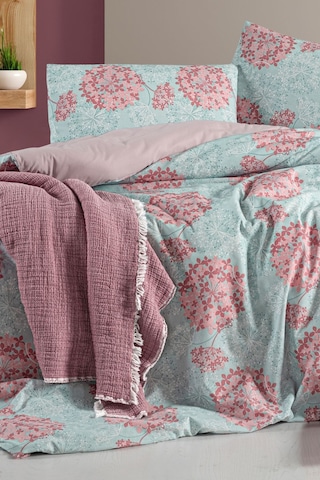 Lastikli Çarşaflı Tek Kişilik Nevresim Elegant Mint Mint Mor