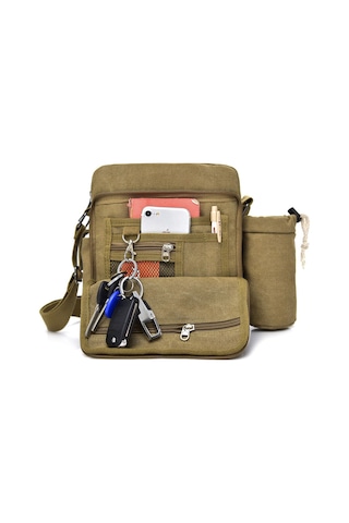 Moda Günlük Kanvas Çok Bölmeli Omuz Çantası D6663-s Haki