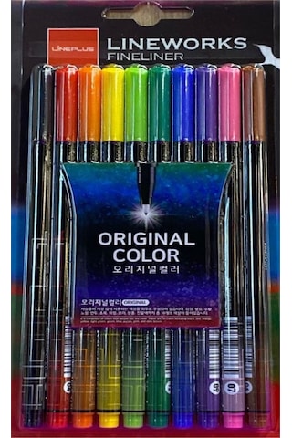 Lineworks Fineliner Orginal Renk Kalem Seti 10 'lu Set