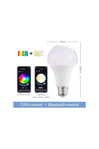 Sones Pcs Tuya Ty-10w Rgb+cct Bluetooth Cep Telefonu Kontrolü Akıllı Led Ampul Topu