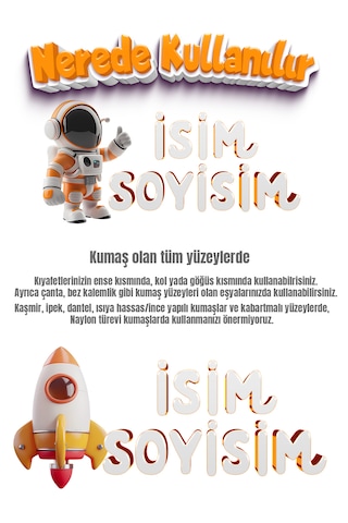 Kıyafet Etiketi - Okul Kıyafet Kumaş Etiketi Kreş Anaokulu İlkokul Kıyafet Kumaş Etiketi Set11 Karışık