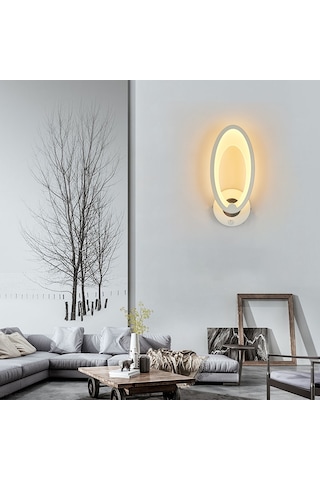 Yifomall 3062 Model 10w Led Duvar Lambası - 3000k Sıcak Işık, 85-265v Geniş Voltaj, Açık/kapatma Anahtarlı, Akrilik-demir, Beyaz Beyaz