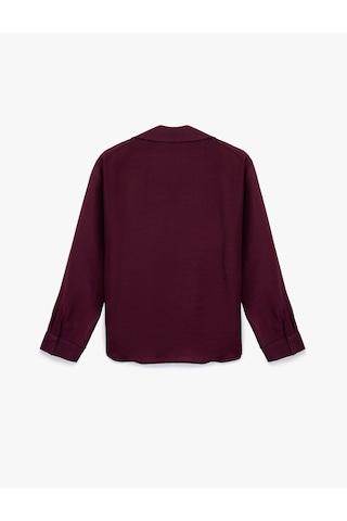 Koton Modal Kumaş Regular Fit Uzun Kollu Klasik Yaka Gömlek Bordo 6sak60127pw Bordo