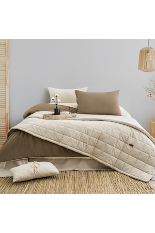 Schafer Home Soft Yatak Örtüsü Nevresim Seti 5 Parça-bej Bej