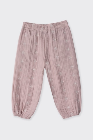 Kız Bebek Nakışlı Müslin Pembe Pantolon 479637