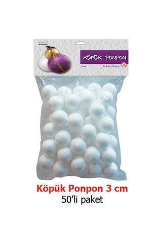 Vincent Foam Ball - Strafor Köpük Top 3 CM 50 Adet