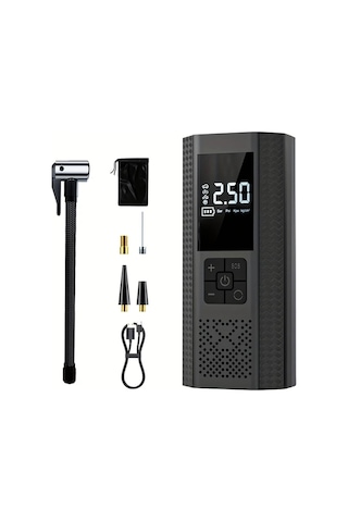 Primepickings Kablosuz Dijital Ekranlı Hava Pompası Portable Araç Bisiklet Motosiklet Ve Toplar İçin Şarj Edilebilir Lityum Pil Usb Type-c Bağlantılı