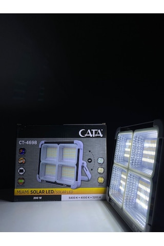 Ct-4698 Güneş Enerjili Solar 200w Led Projektör