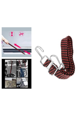 Homyl Kancalı Ağır Hizmet Elastik Bungee Cord Kırmızı-1m Kırmızı 1m Kırmızı