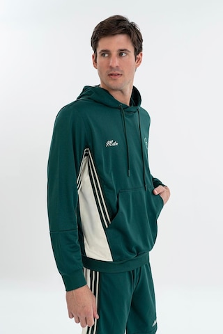 Maraton Boxy Erkek Kapüşonlu Yeşil Sweatshirt Yeşil
