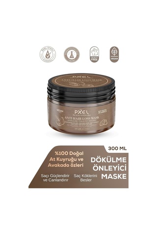 Dökülme Önleyici Saç Maskesi 300 Ml Kafein, Biotin Ve Bitkisel Protein İçerikli İncelen, Zayıflayan Ve Dökülen Saçlar İçin Güçlendirici Vegan Saç Bakım Maskesi