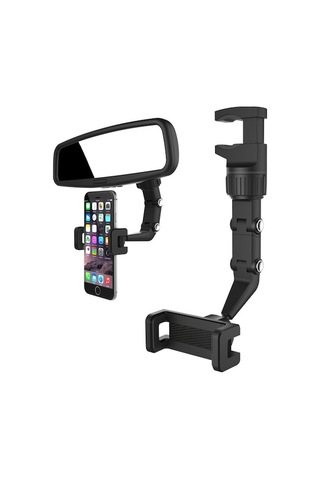 Yingfu Dikiz Aynasına Takılı Siyah Akıllı Telefon Tutucu, Uygun Her Akıllı Telefon İçin Diğer