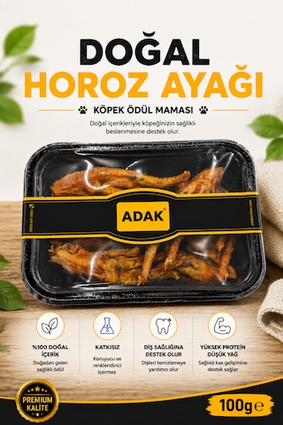 Doğal Horoz Ayağı Köpek Ödül Maması 100 G Kurutulmuş Katkısız Doğal Çiğneme Ödülü