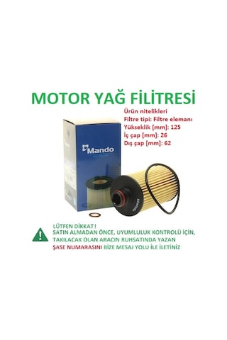 Ssangyong Musso Yağ Filtresi 2.2 E-xdi 2018 İle 2025 Arası