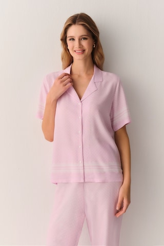 Suwen Cute Gömlek Yaka Pijama Takımı Sh26501660b334 Pembe