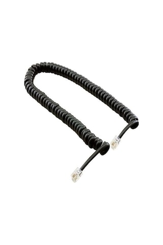 Telefon Ahize Spiral Siyah Kordon Kablosu