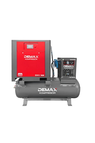 15 Hp 500 Lt Depo Üstü İnventörlü Vidalı Hava Kompresörü Demax