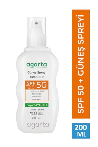 Spf 50+ Yüz Ve Vücut Güneş Koruyucu Sprey 200 Ml