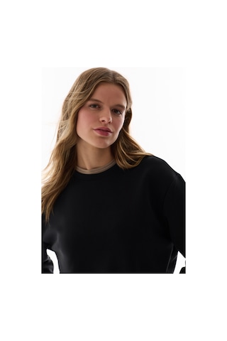 Penti Siyah Bisiklet Yaka Oversize Modal Sweatshirt