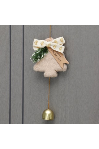 Moveevo Kumaş Noel Ağaç Süsü, Zil Sesli Araç Süsü, Çanta Anahtar Zinciri, Ev Dekorasyonu Hediyesi B Kahverengi