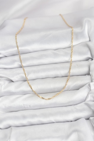Cm 14k Gold Renk Pirinç Ezme Burgu Model Kadın Kolye - Lisinya Çok Renkli