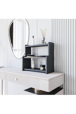 Alpa Ev Mobilya 3 Katlı Tezgah Üstü Mutfak Rafı, Baharatlık Ve Çok Amaçlı Organizer Antrasit