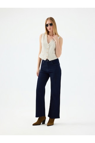 Slim Fit Kadın Yelek Denim