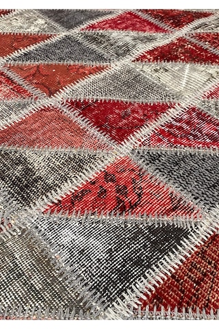 El Dokuması Vintage Halı Özel Tasarım Patchwork Koleksiyonu Çok Renkli