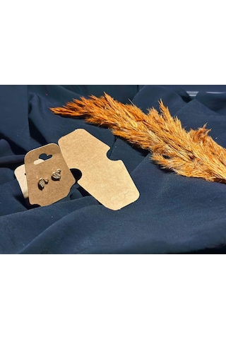 100 Adet Kraft Takı Kartı 12.2 5x3 Cm Küpe Kolye Bileklik Sunum Kartı Kraft Takı Sergi Kartı