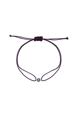 14 Ayar Altın Ipli Nazar Göz Bileklik Mineli - Siyah