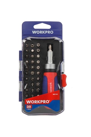 Workpro Wp200517 38 Parça Profesyonel Cr-v Cırcırlı Bits Tornavida Seti Fr Wp200517