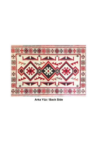 Coton Şark Köşesi Antep Anadolu Desenli Kilim Kırmızı 200 x 300 CM