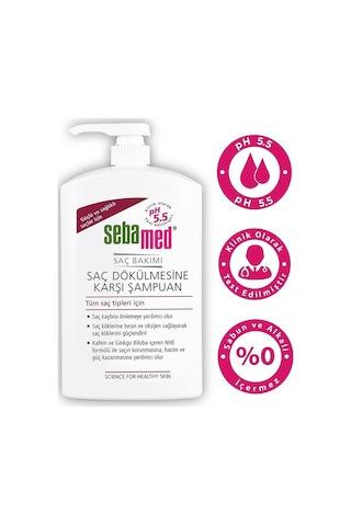 Sebamed Saç Dökülmesine Karşı Güçlendirici Etkili Kafein ve Ginkgo Biloba İçerikli Şampuan 1000 ML