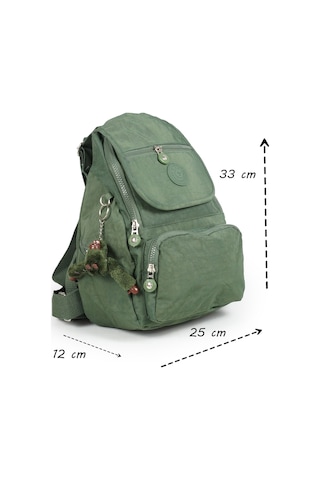 Küçük Boy Krinkıl / Klinkır Su Geçirmez Uzun Askılı Çok Gözlü Günlük Kadın Sırt Çantası Yeşil 12-4g Yeşil