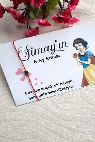 20 Adet Gold Kalpli Şans Bilekliği - Pamuk Prenses Kartlı Bebek H Çok Renkli