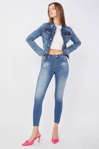 Kadın Skinny Fit Esnek Pantolon Mavi 001