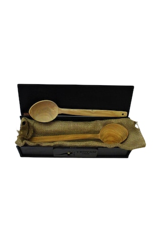 30 CM Büyük Boy Zeytin ve Şimşir Tahta Kaşık Seti