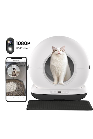 Haustier Cb002 Kameralı Akıllı Otomatik Kedi Tuvaleti Siyah