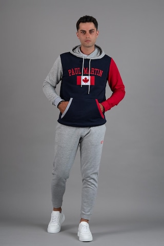 Paul Martin 3 İplik Kapşonlu Cepli Sweatshirt Lacivert