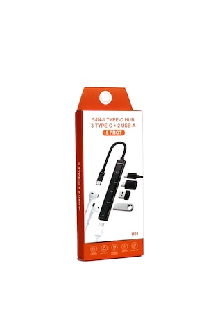 Cr16 5in1 Otg Type-c'den 3ad Type-c, 2ad Usb A Çoklayıcı Type-c Kulaklık Uyumlu Usb C Adaptör Alüminyum Kasa