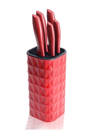 Cooker Ckr2870 Akrilik Plastik Standlı 6 Parça Bıçak Seti Kırmızı