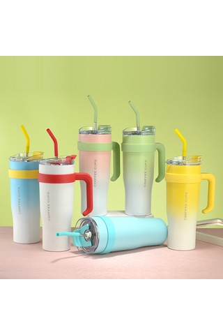 Paslanmaz Çelik Saplı Buz Bardağı-mavi Ve Beyaz Degrade